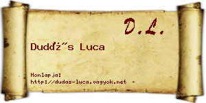 Dudás Luca névjegykártya